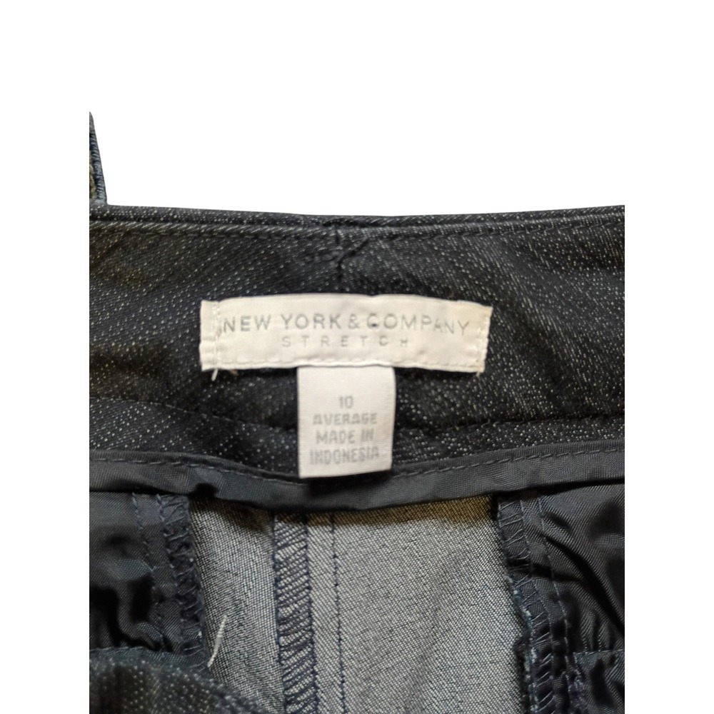 New York & Company Stretch Dark Wash Denim Dress Pants Bootcut Size 10 Average - Picture 3 of 4